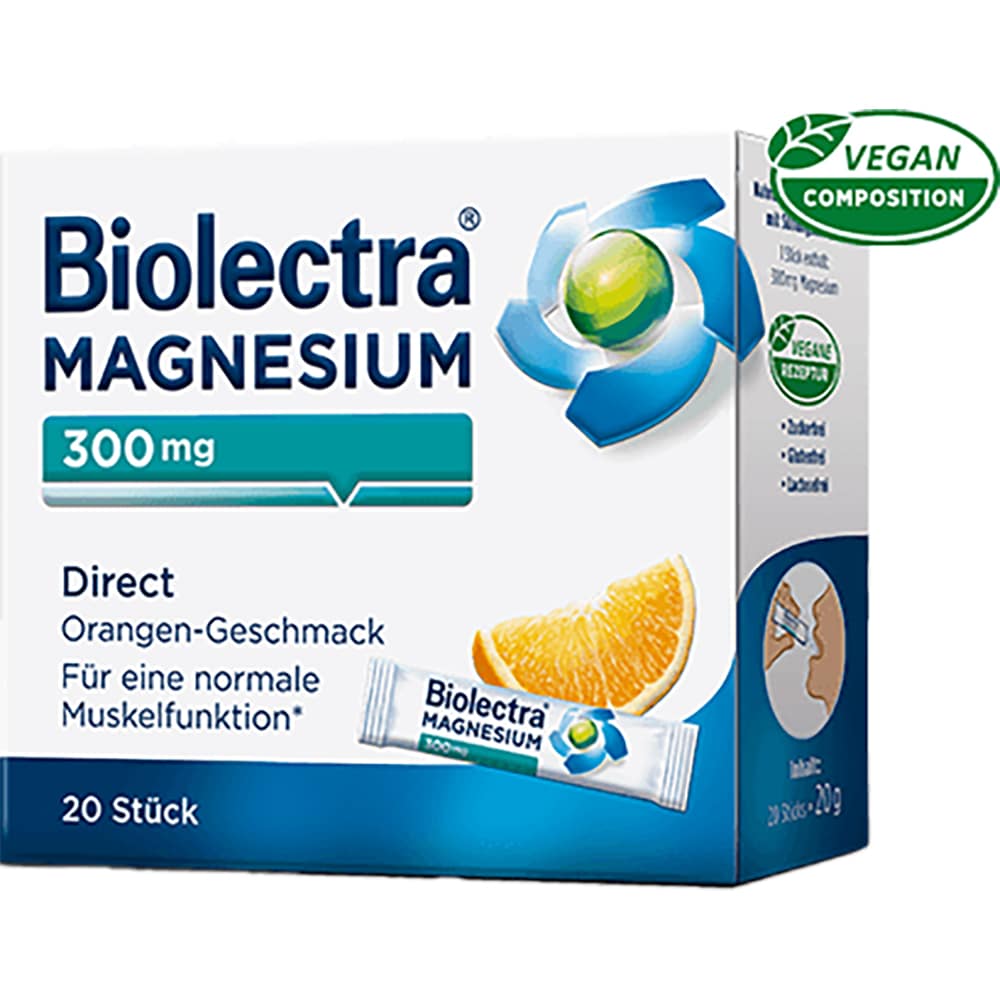 Supliment alimentar Biolectra Magneziu 300 mg cu aroma de lamaie, 20 plicuri, VEDRA