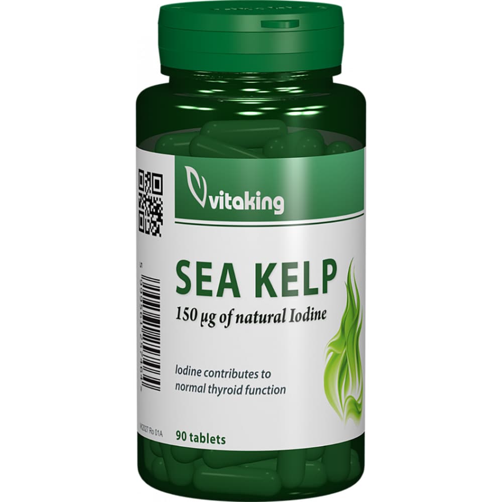 Supliment Alga marina (Sea Kelp) 33 mg, 90 comprimate, VITAKING