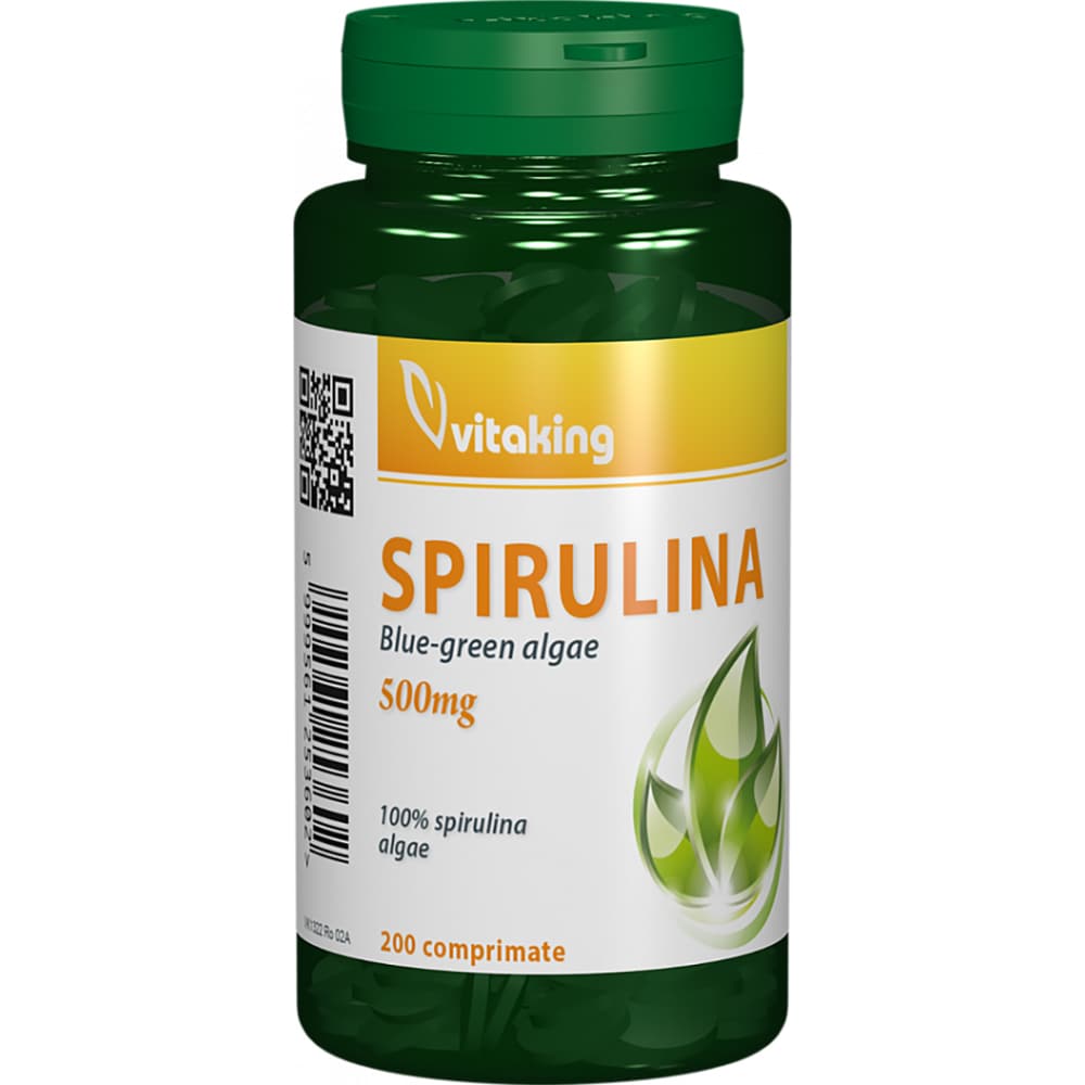 Supliment alimentar Spirulina 500 mg, 200 comprimate, VITAKING