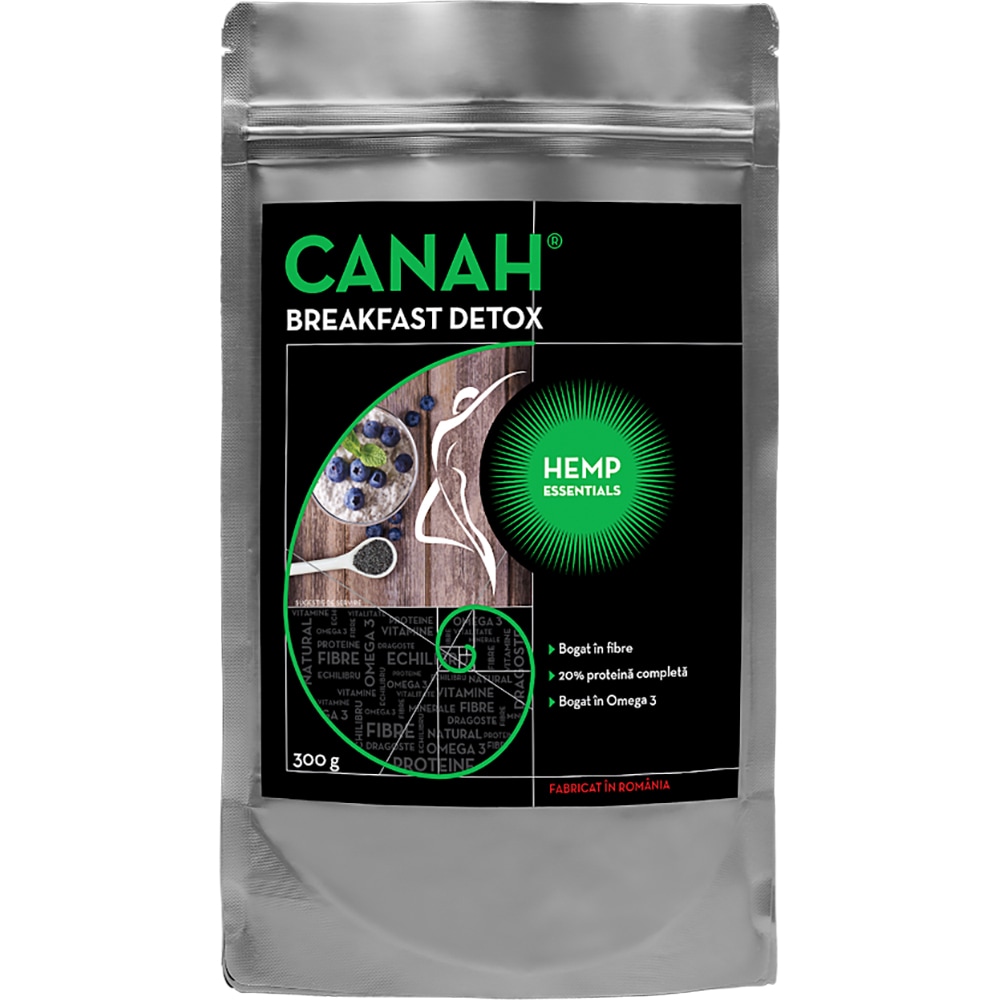 Fibre din seminte de canepa Breakfast Detox, 300 g, CANAH