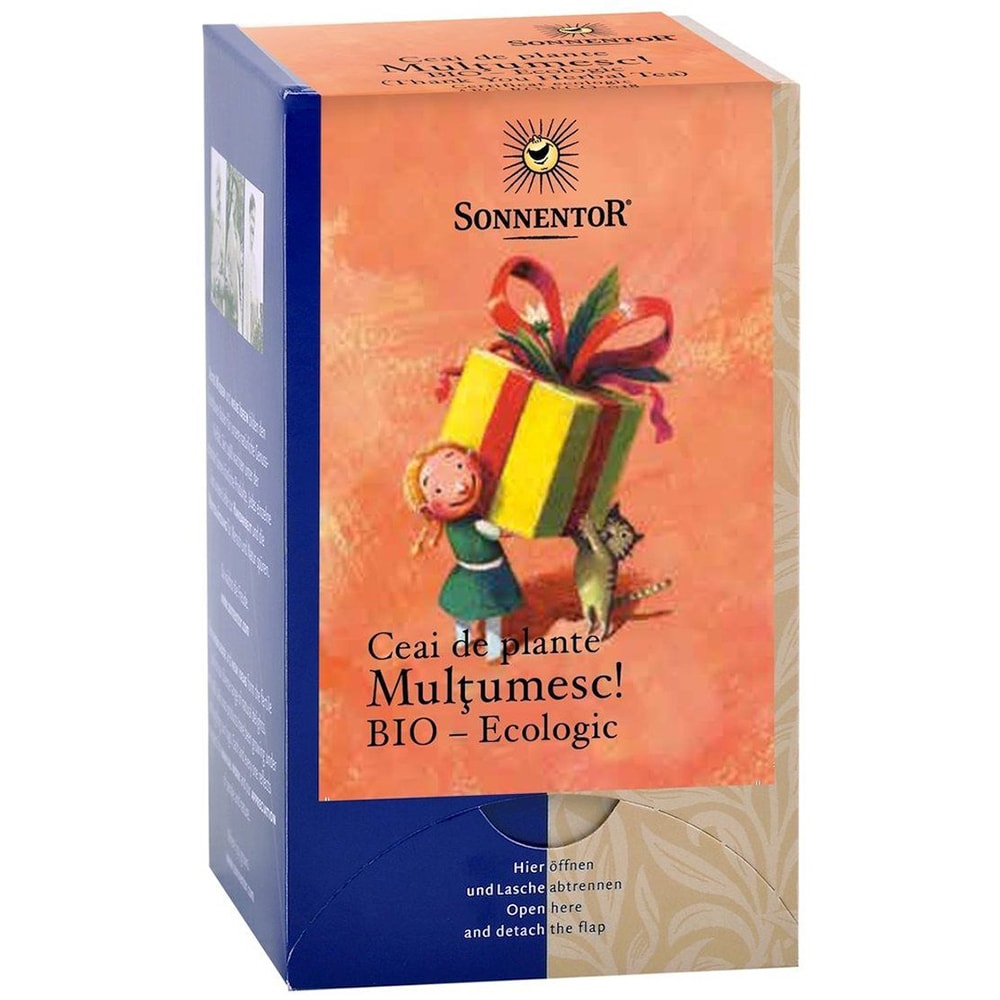 Ceai amestec de plante SONNENTOR Multumesc, 18 plicuri 