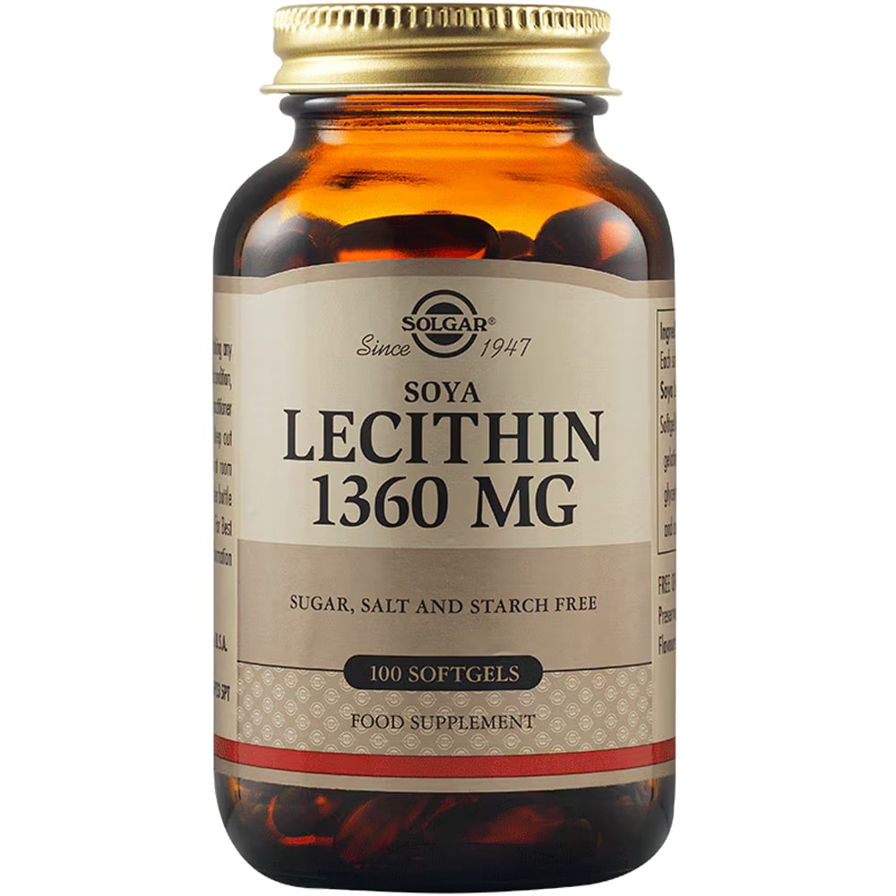 Supliment alimentar Lecitina din Soia 1360 mg, 100 capsule moi, SOLGAR