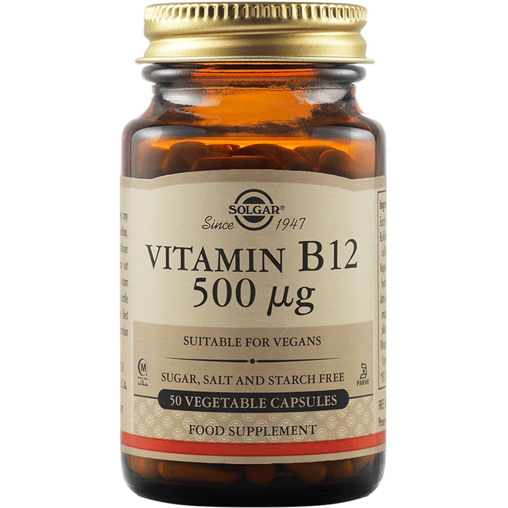 Supliment alimentar Vitamina B12 500 mcg, 50 capsule vegetale, SOLGAR