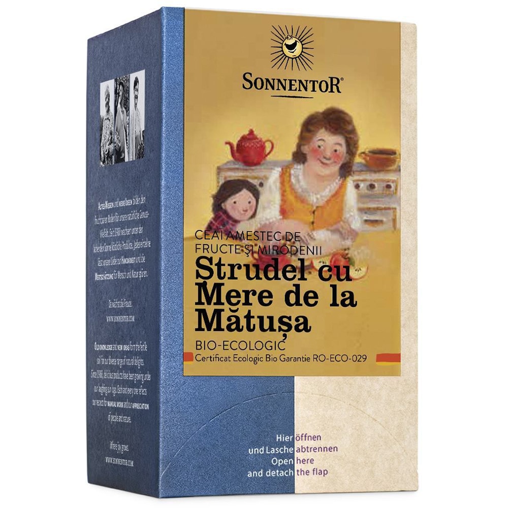 Ceai fructe SONNENTOR Strudel cu mere de la matusa, 18 plicuri