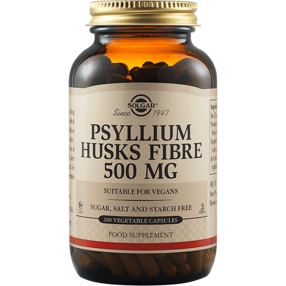 Supliment alimentar Fibre din Tarate de Psyllium, 200 capsule vegetale, SOLGAR