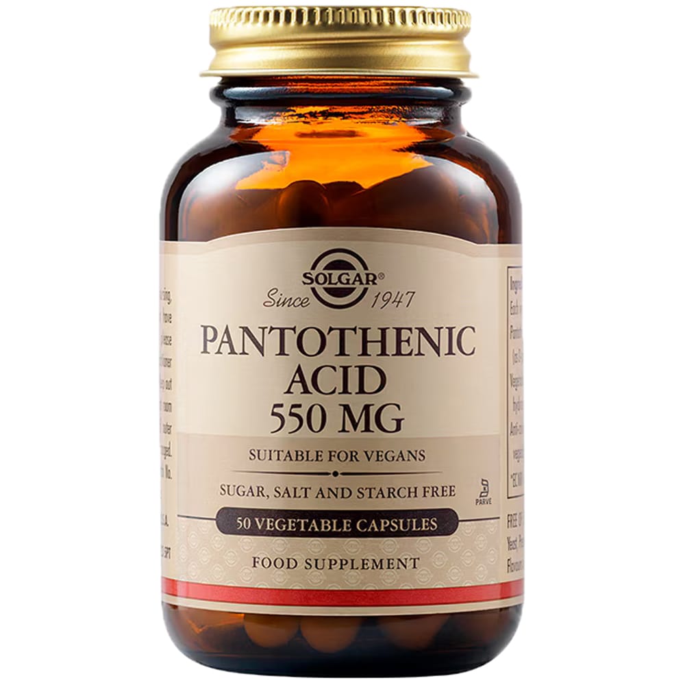 Supliment alimentar Acid Pantotenic 550 mg, 50 capsule vegetale, SOLGAR