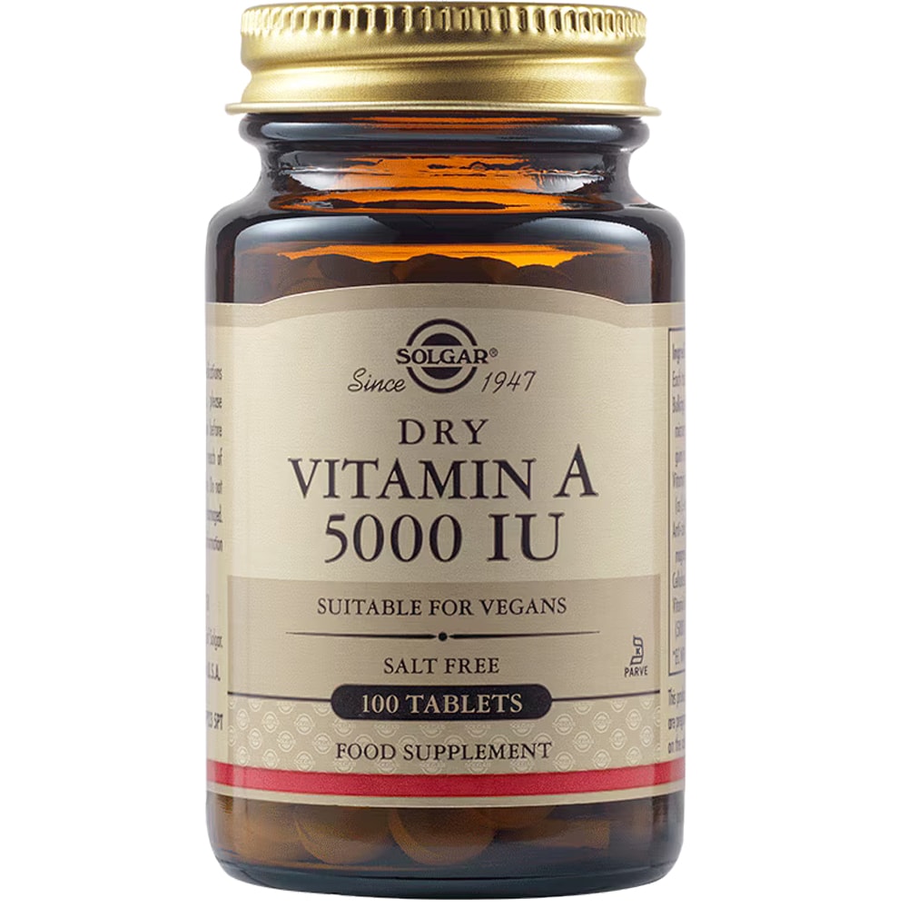 Supliment alimentar Vitamina A uscata 5000 UI, 100 tablete, SOLGAR