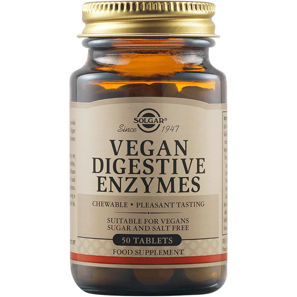 Supliment alimentar Enzime Digestive Vegetale, 50 tablete masticabile, SOLGAR
