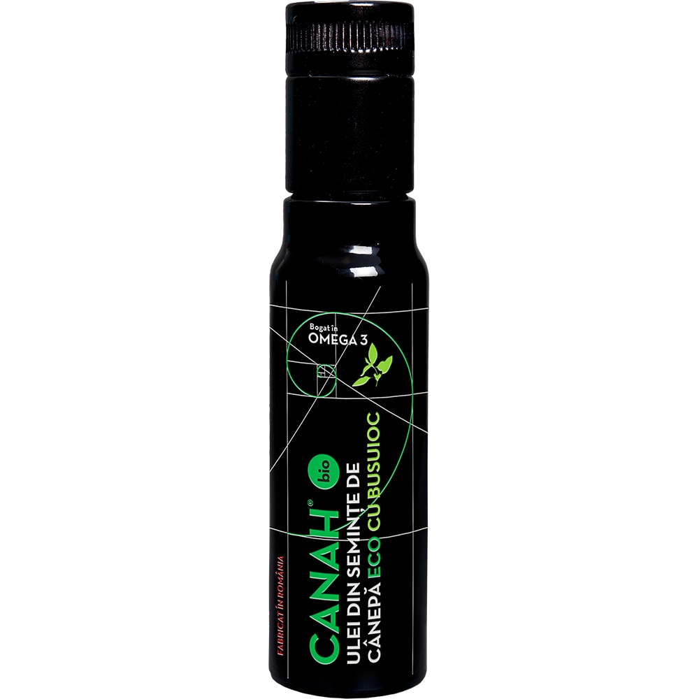 Ulei din seminte canepa cu busuioc ECO, 100 ml, CANAH