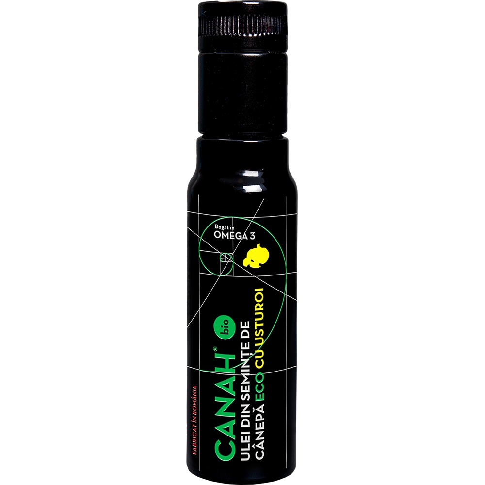 Ulei din seminte canepa cu usturoi ECO, 100 ml, CANAH