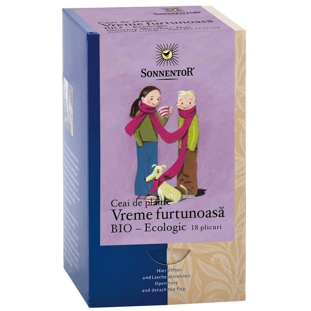 Ceai amestec de plante SONNENTOR Vreme furtunoasa, 18 plicuri 