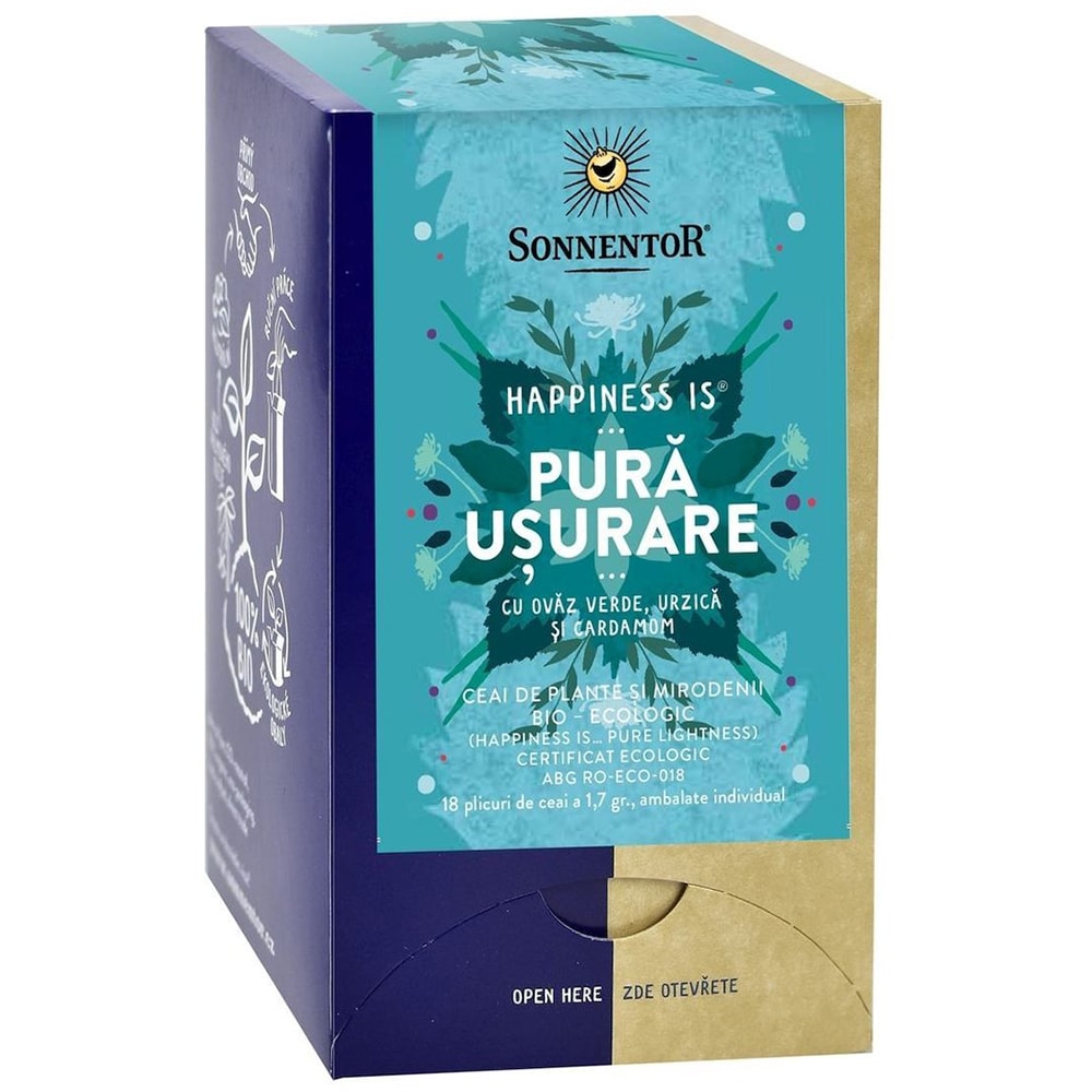 Ceai SONNENTOR Happiness Is...Pura usurare, 18 plicuri 