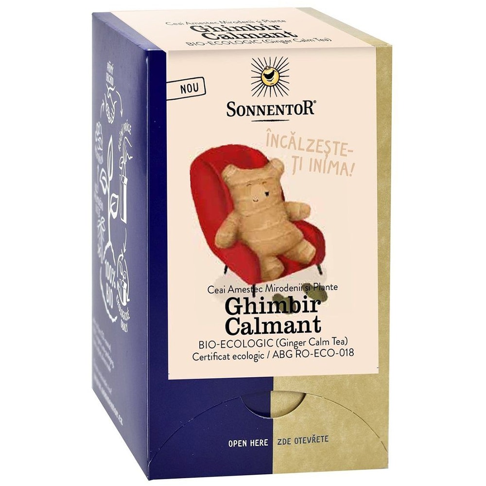 Ceai SONNENTOR Ghimbir calmant, 18 plicuri 