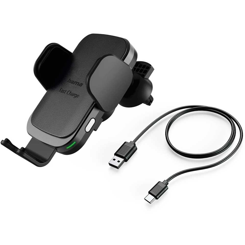 Suport auto cu incarcare wireless HAMA FC10 Motion 201678, ventilatie/parbriz/bord, Fast Charge, negru