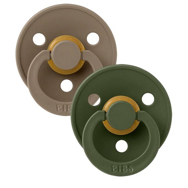 Suzeta BIBS Colour 110363, 0 luni+, 2 buc, verde inchis-maro