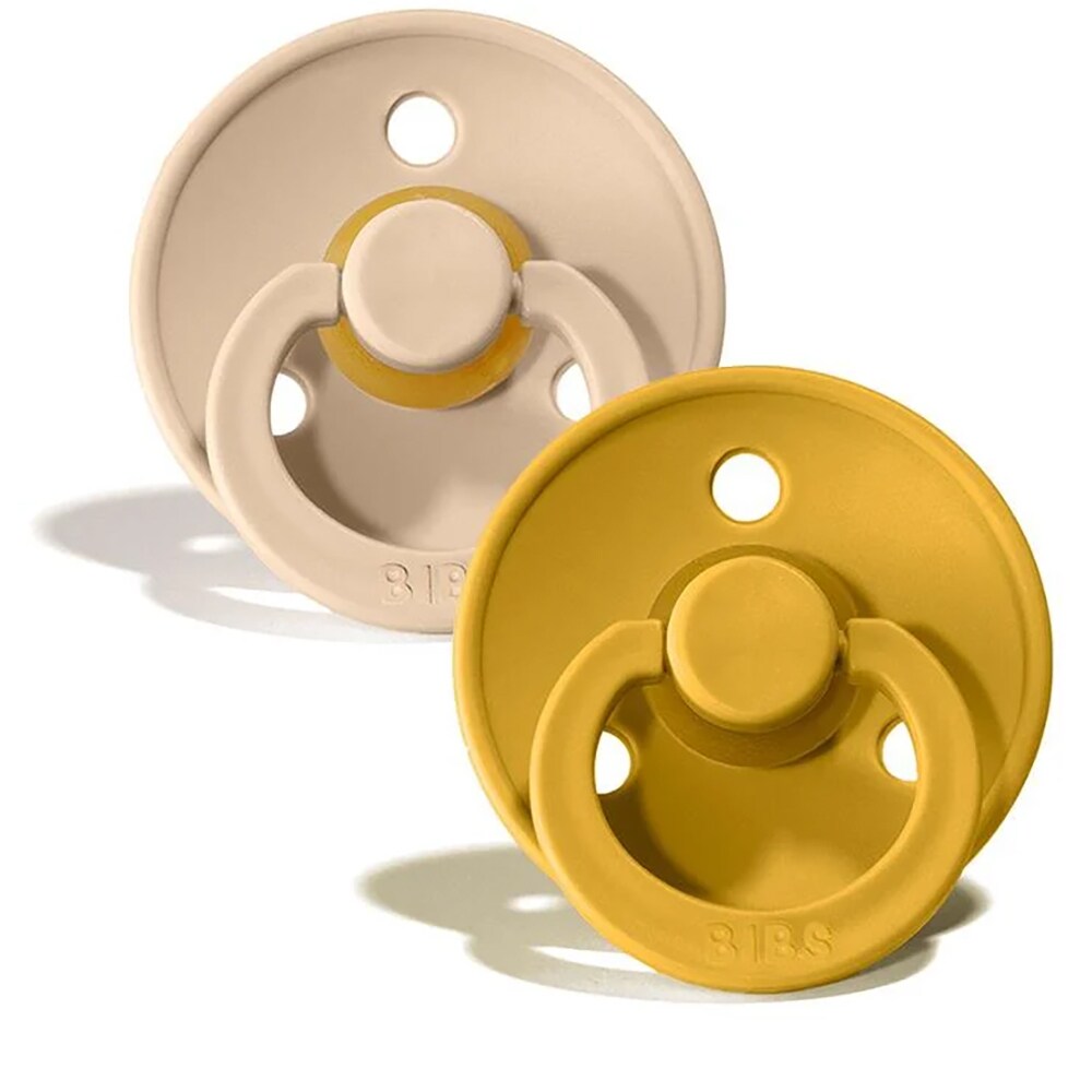 Suzeta BIBS Colour 120274, 6 luni+, 2 buc, bej-galben