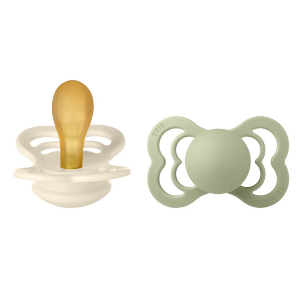 Suzeta BIBS Supreme 270346, 6 luni+, 2 buc, ivoire-verde