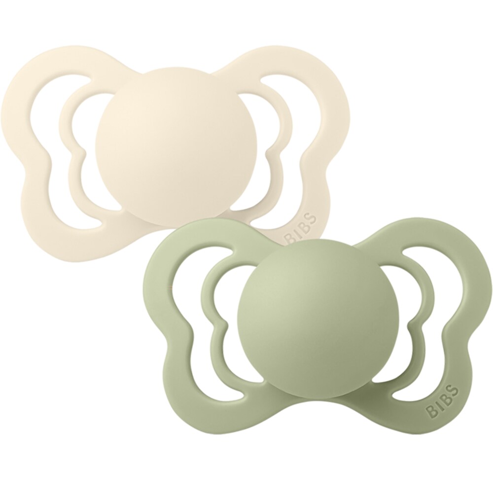 Suzeta BIBS Supreme 270346, 6 luni+, 2 buc, ivoire-verde
