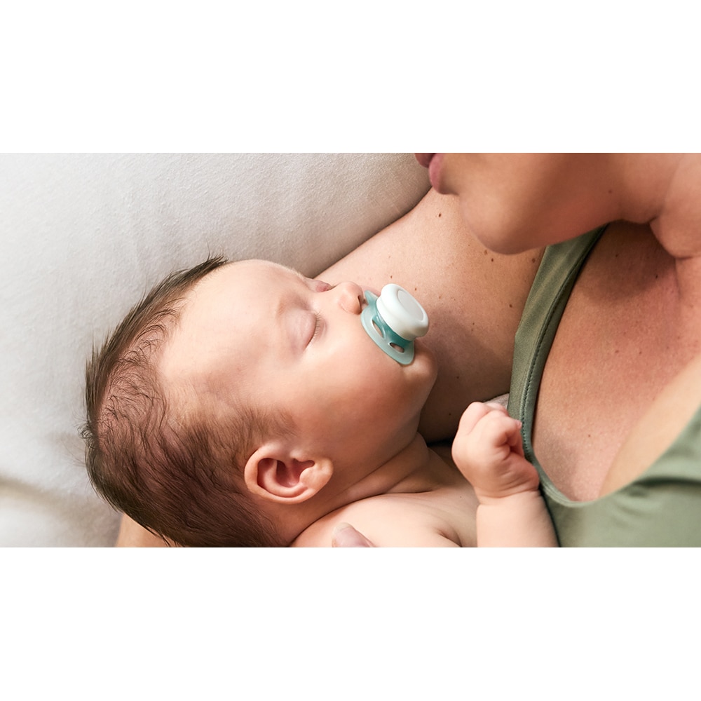 Suzeta PHILIPS AVENT Ultra Start SCF075/02, 0 luni+, 2 buc, albastru-verde