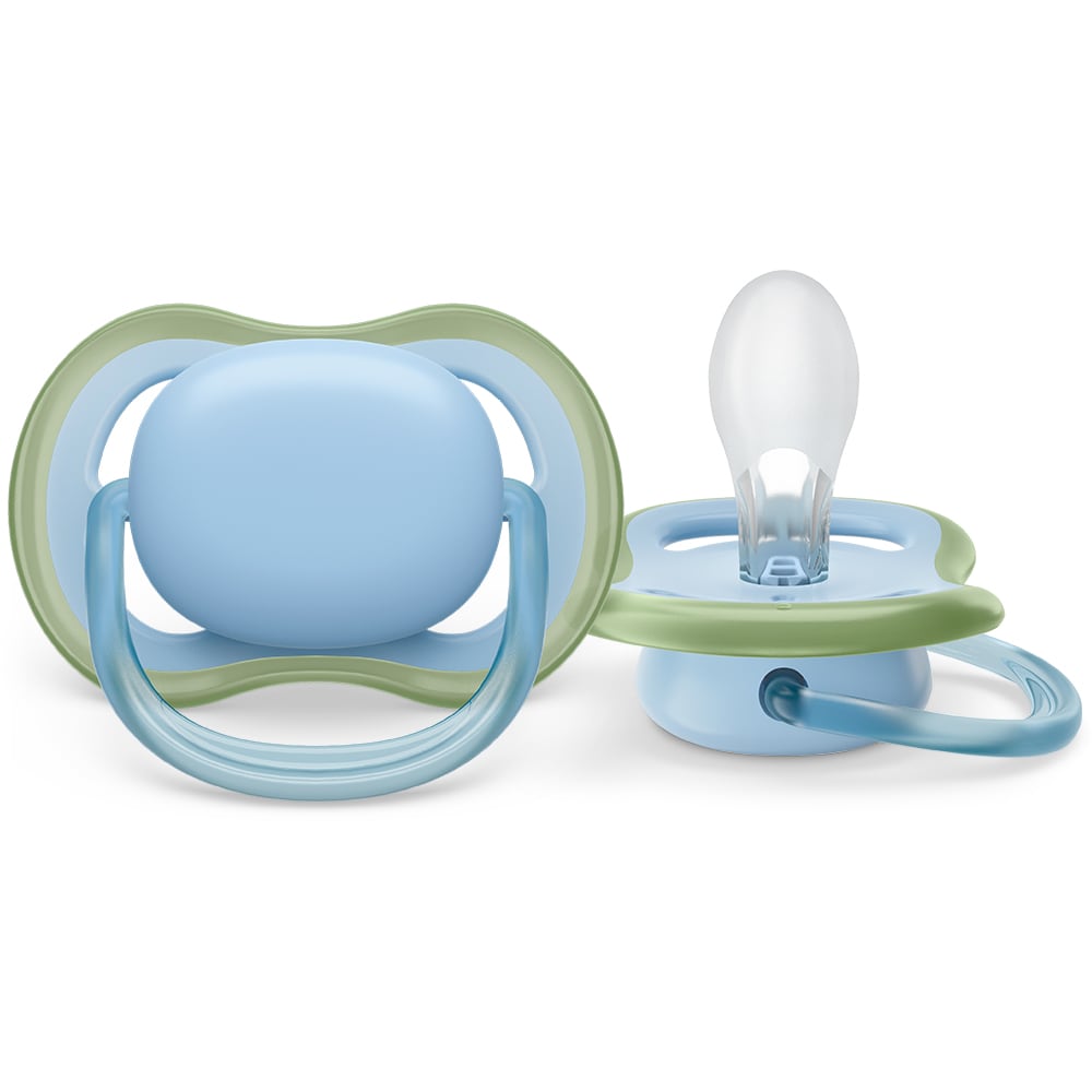 Suzeta PHILIPS AVENT Ultra Air SCF085/21, 0-6 luni, 2 buc, albastru-verde