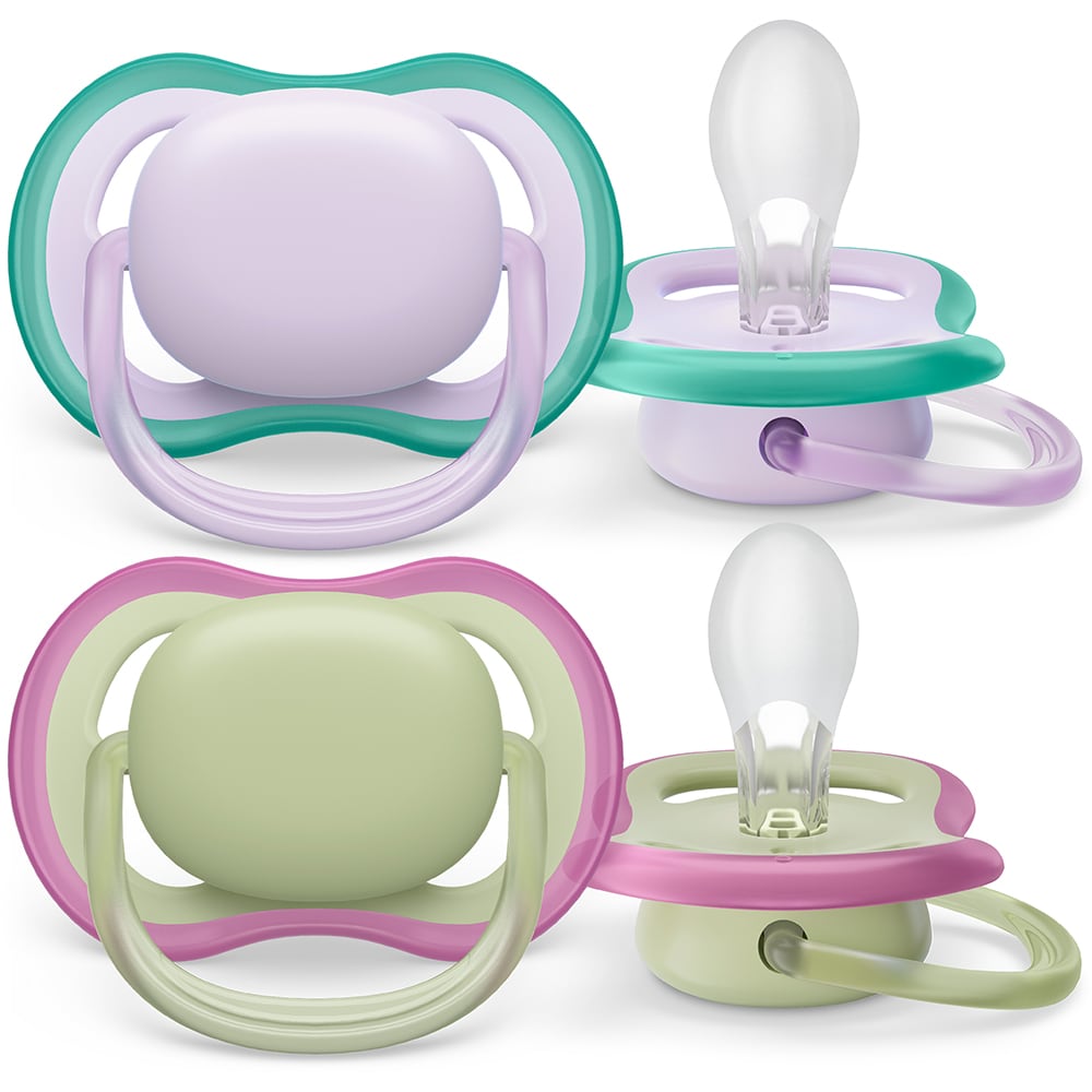 Suzeta PHILIPS AVENT Ultra Air SCF085/24, 0-6 luni, 2 buc, multicolor
