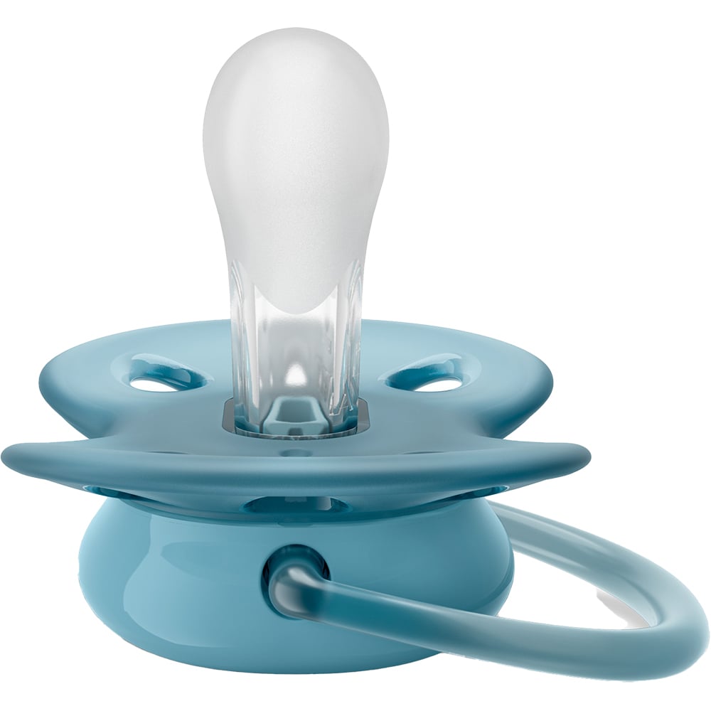 Suzeta PHILIPS AVENT Ultra Soft SCF091/15, 6-18 luni, 2 buc, gri-albastru