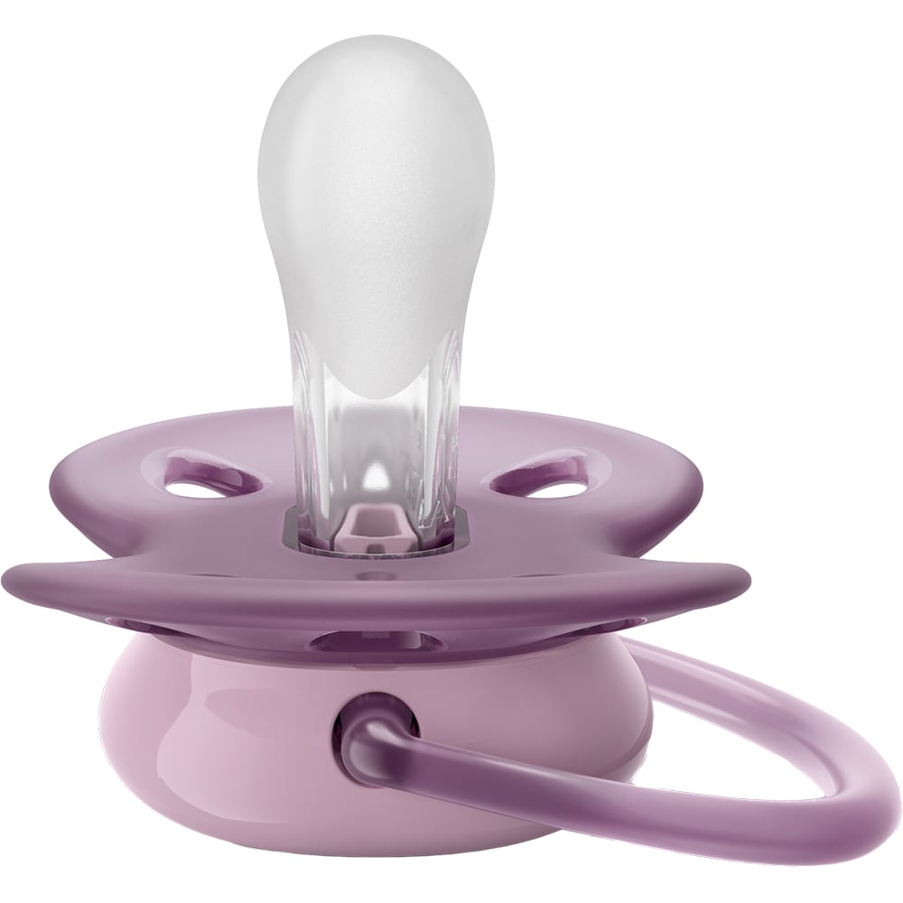 Suzeta PHILIPS AVENT Ultra Soft SCF091/33, 6-18 luni, 2 buc, mov-portocaliu