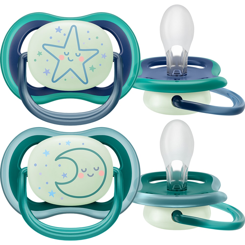 Suzeta PHILIPS AVENT Ultra Air NightTime SCF376/13, 6-18 luni, 2 buc, multicolor