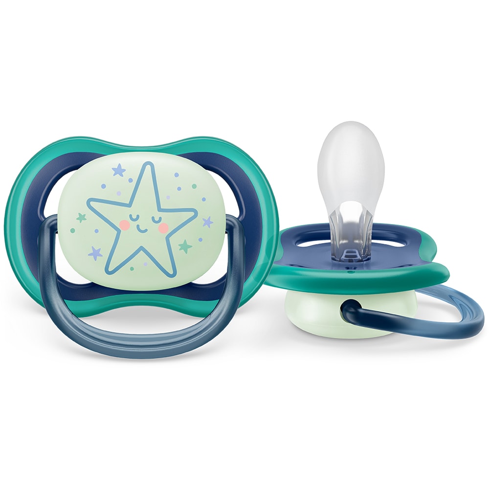 Suzeta PHILIPS AVENT Ultra Air NightTime SCF376/13, 6-18 luni, 2 buc, multicolor