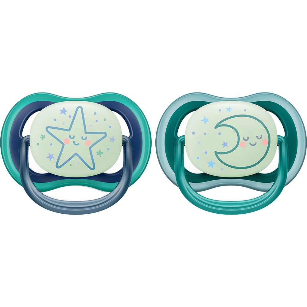 Suzeta PHILIPS AVENT Ultra Air NightTime SCF376/13, 6-18 luni, 2 buc, multicolor