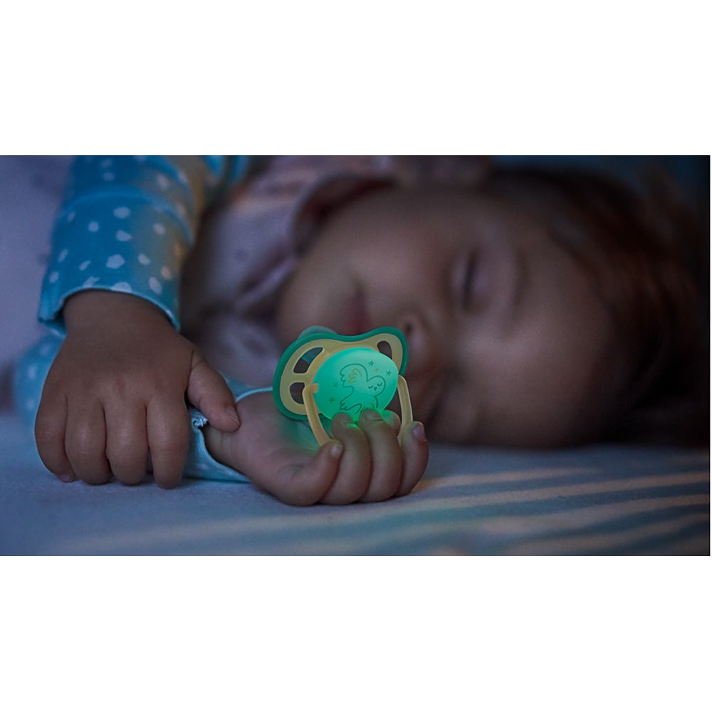 Suzeta PHILIPS AVENT Ultra Air NightTime SCF376/18, 0-6 luni, 2 buc, multicolor