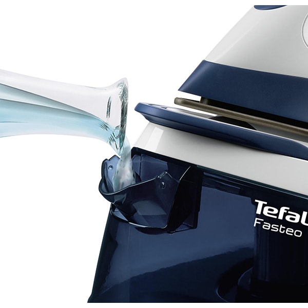 Statie de calcat TEFAL Fasteo SV6040E0, 2200W, 180g/min, 1.2l, talpa ceramica, alb-albastru