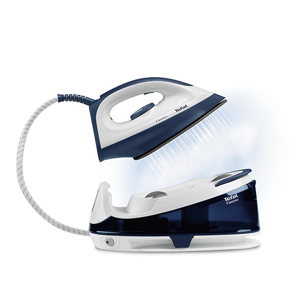 Statie de calcat TEFAL Fasteo SV6040E0, 2200W, 180g/min, 1.2l, talpa ceramica, alb-albastru