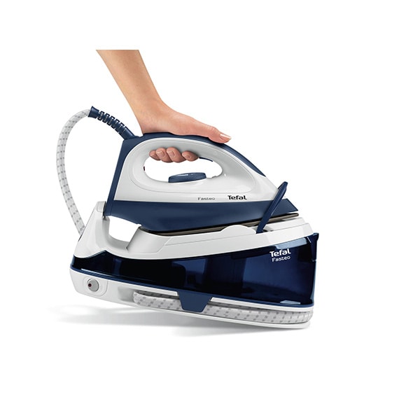 Statie de calcat TEFAL Fasteo SV6040E0, 2200W, 180g/min, 1.2l, talpa ceramica, alb-albastru