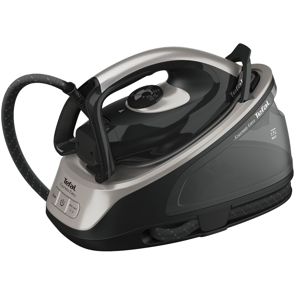 Statie de calcat TEFAL Express Easy SV6140E0, 2200W, 380g/min, 1.7l, talpa ceramica, negru-gri