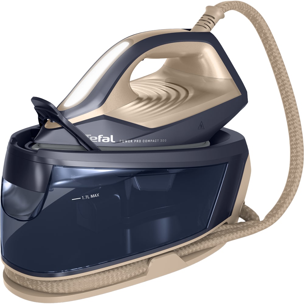 Statie de calcat TEFAL Power Pro Compact 300 SV6222E0, 2400W,130g/min, 1.7l, talpa Ceramic Xpress Glide, albastru-maro