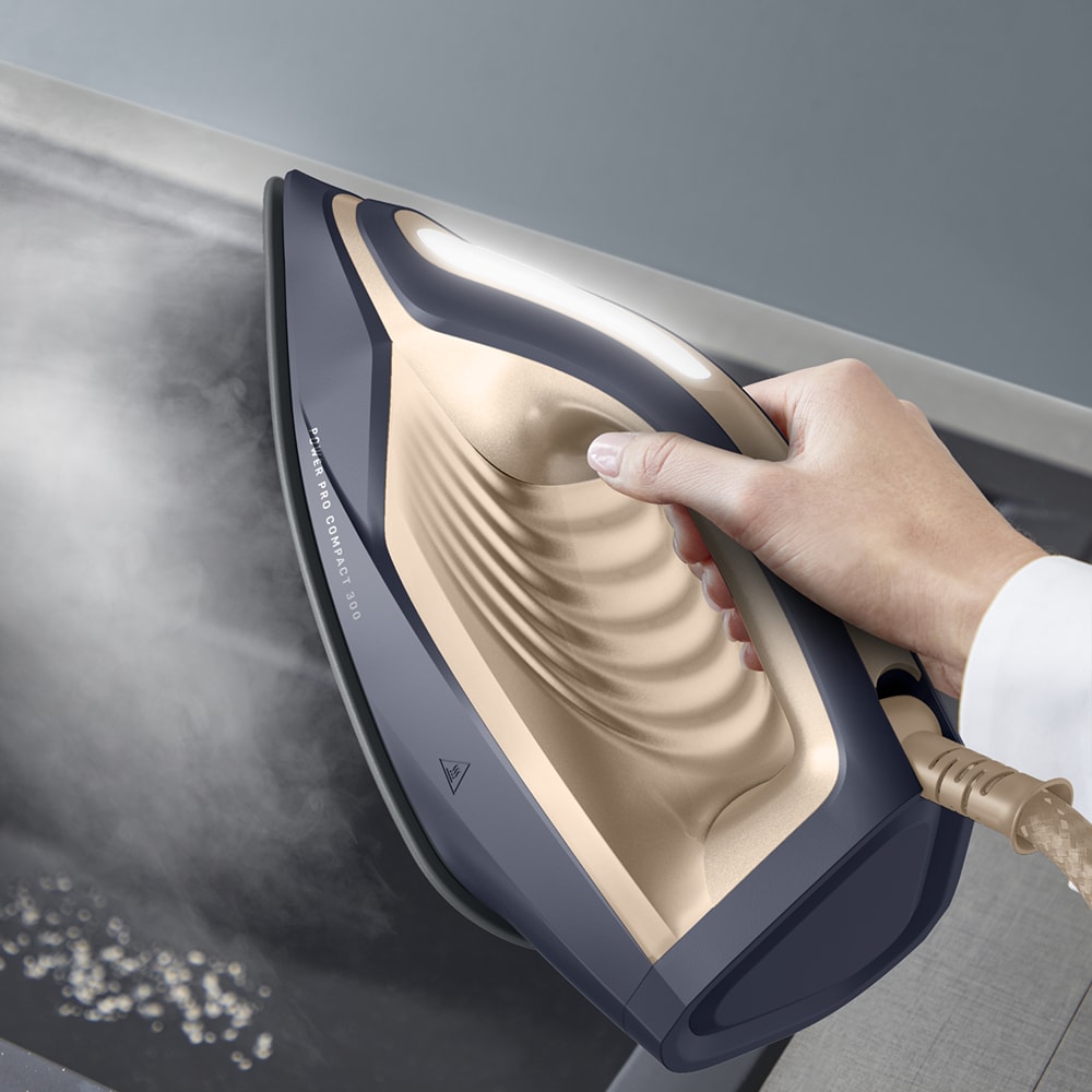 Statie de calcat TEFAL Power Pro Compact 300 SV6222E0, 2400W,130g/min, 1.7l, talpa Ceramic Xpress Glide, albastru-maro