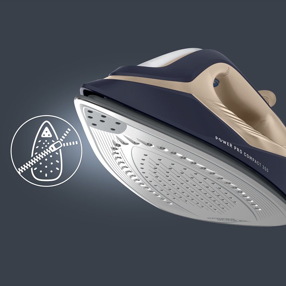 Statie de calcat TEFAL Power Pro Compact 300 SV6222E0, 2400W,130g/min, 1.7l, talpa Ceramic Xpress Glide, albastru-maro