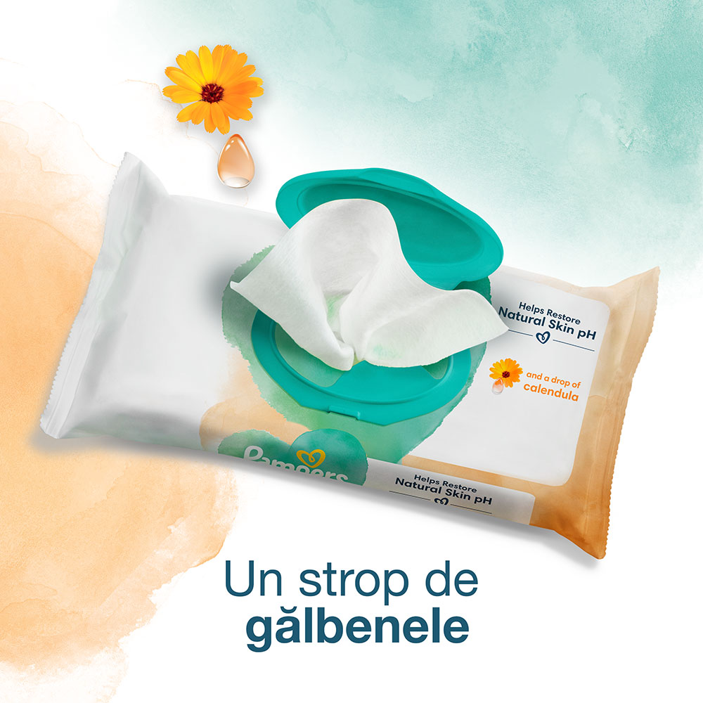 Servetele umede PAMPERS Harmonie Calendula, 24 pachete, 1056 buc