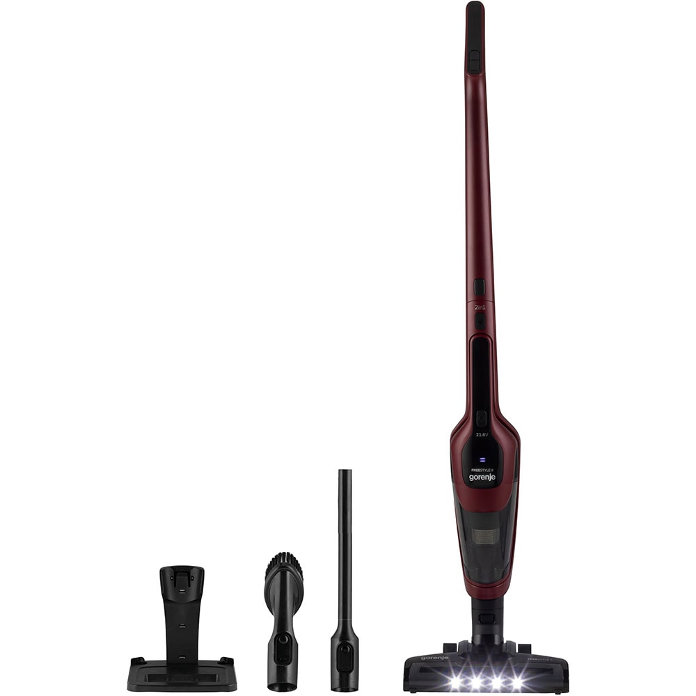 Aspirator vertical GORENJE SVC216100FSIIR, 0.5l, 21.6V, autonomie max 60 min, rosu