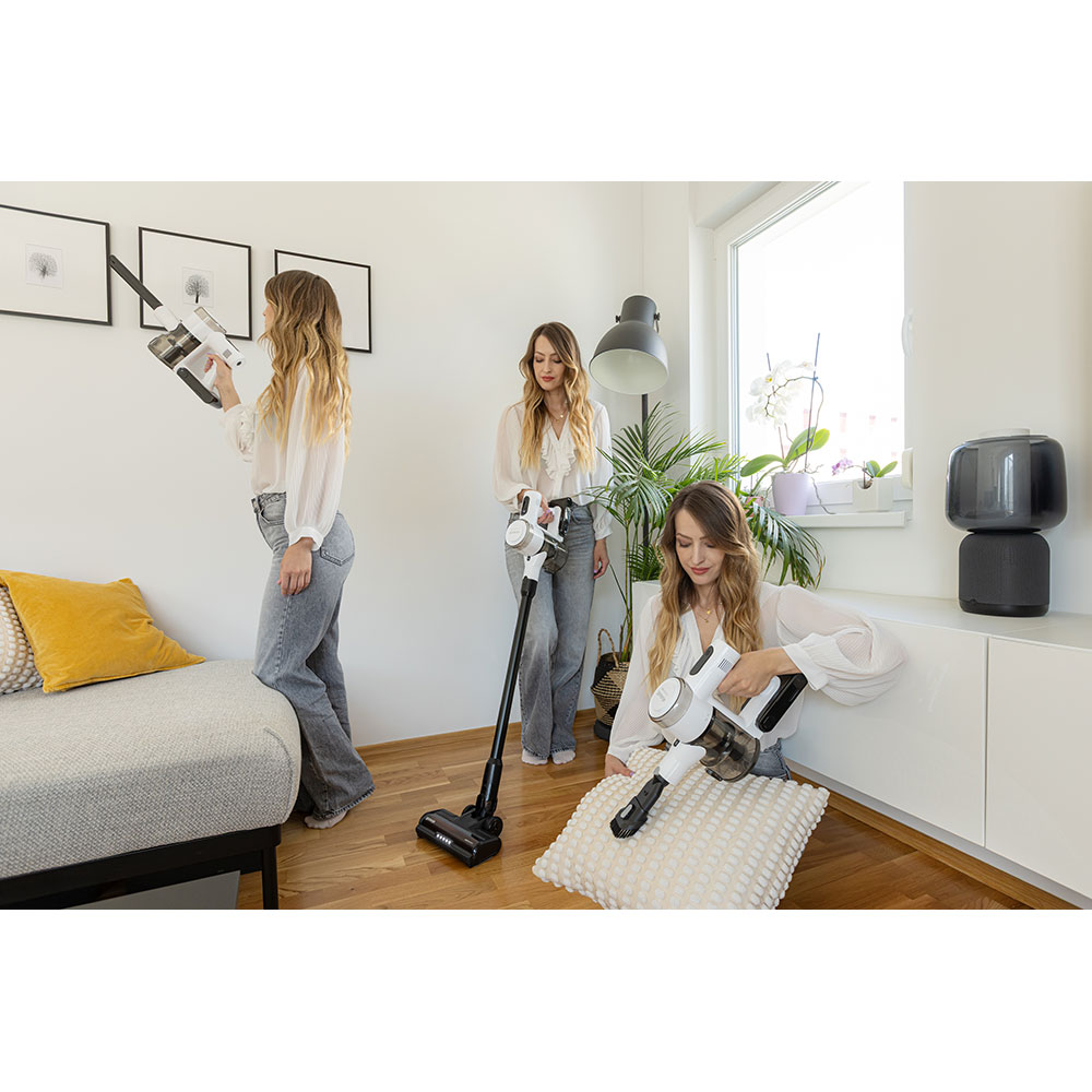 Aspirator vertical GORENJE SVC222230AEW, 0.7l, 22.2V, autonomie max 40 min, alb