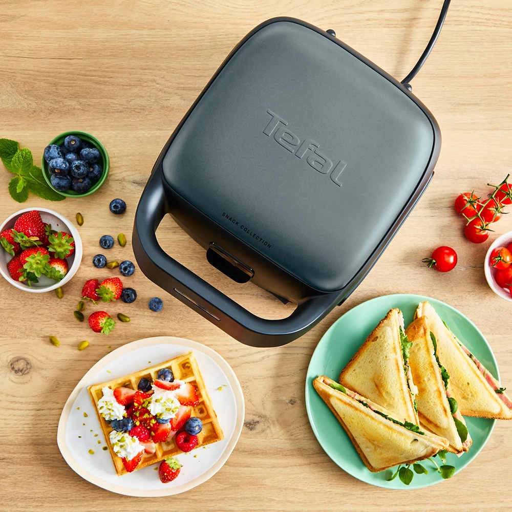 Sandwich maker TEFAL Snack Collection SW862BF0, 700W, albastru inchis-negru 