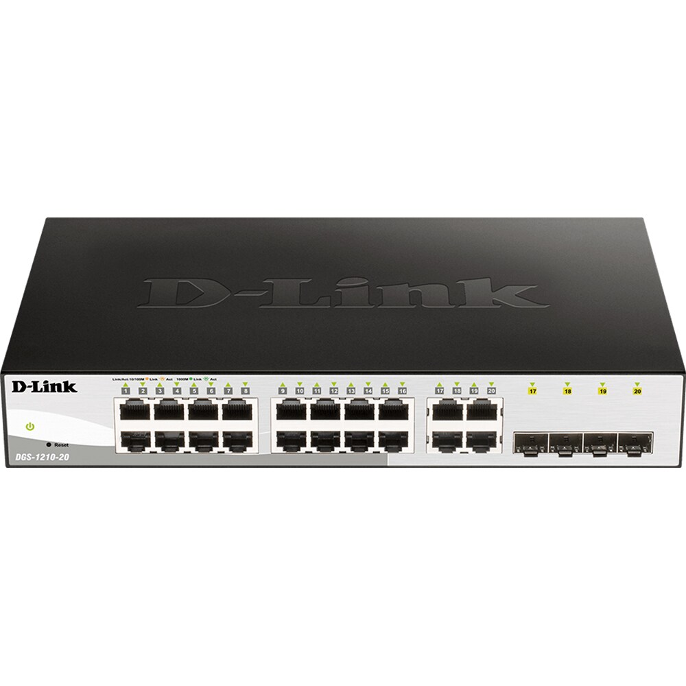 Switch D-LINk DGS-1210-20, 20 porturi Gigabit, negru