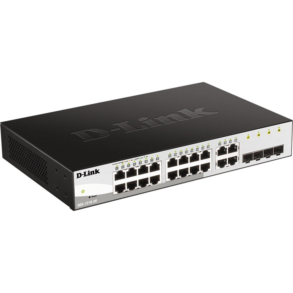 Switch D-LINk DGS-1210-20, 20 porturi Gigabit, negru