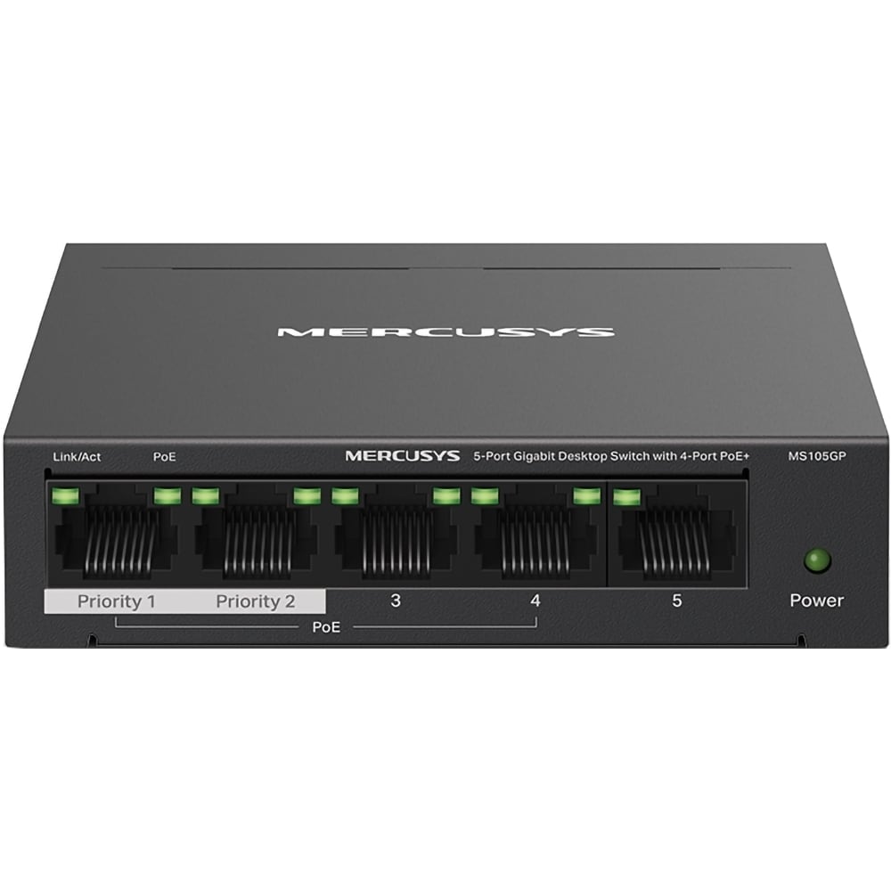 Switch MERCUSYS MS105GP, 5 porturi Gigabit, negru