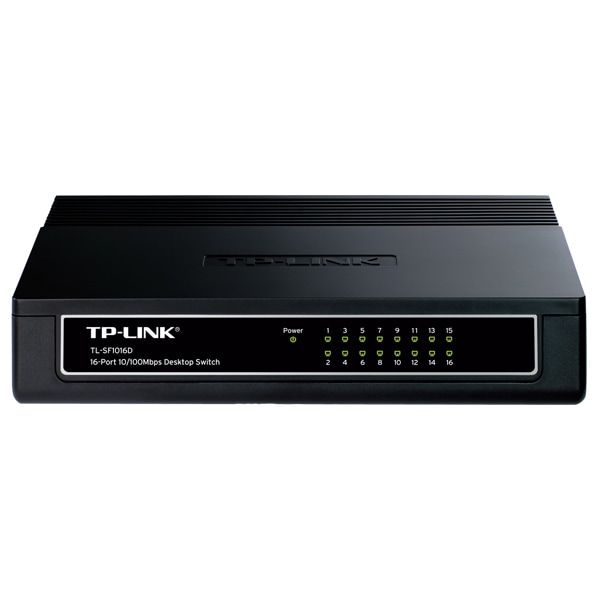 Switch TP-LINK TL-SF1016D, 16 porturi Fast Ethernet, negru
