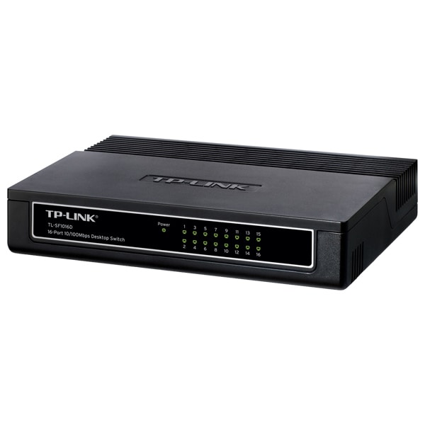 Switch TP-LINK TL-SF1016D, 16 porturi Fast Ethernet, negru