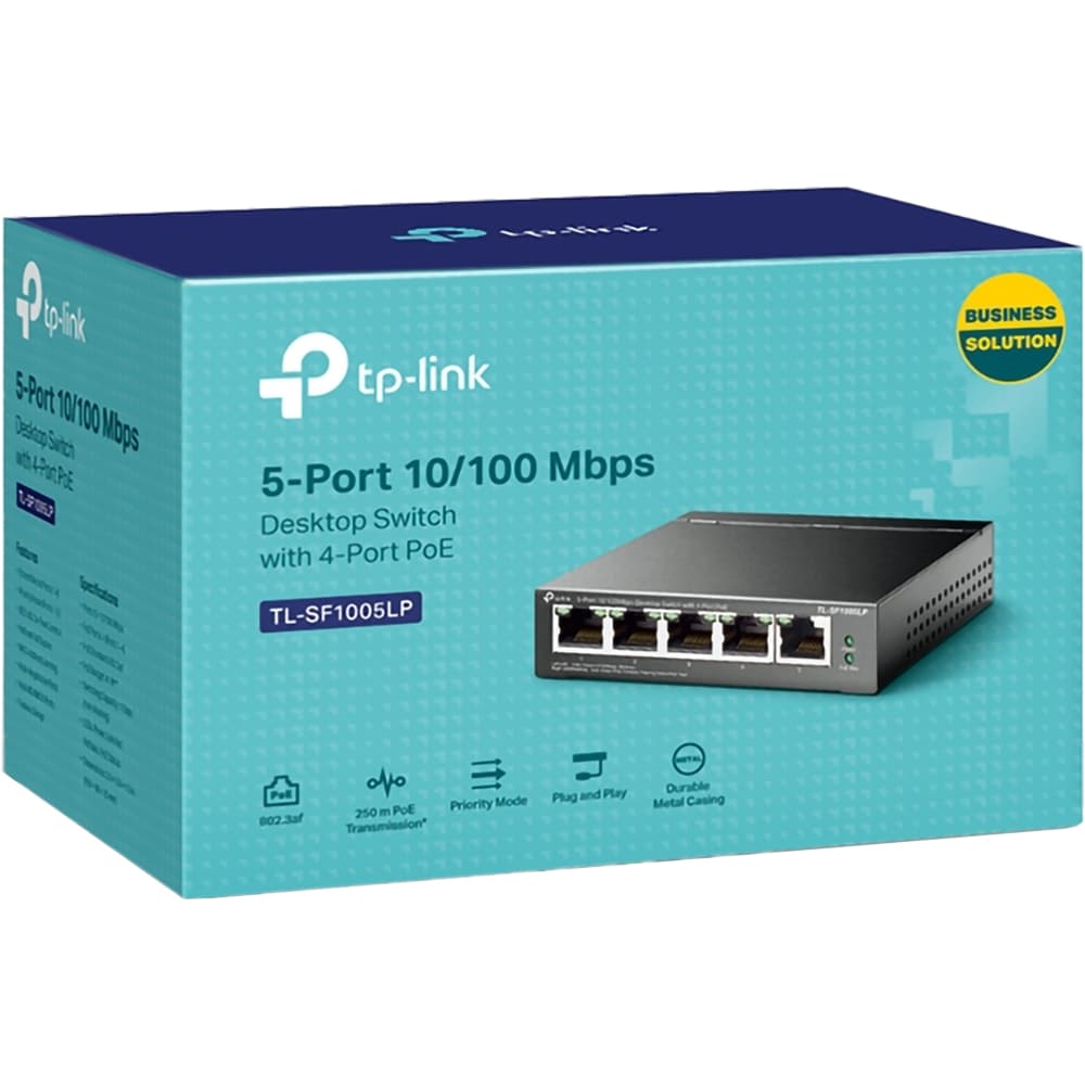 Switch TP-LINK TL-SF1005LP, 5 porturi RJ45 10/100 Mbps, negru