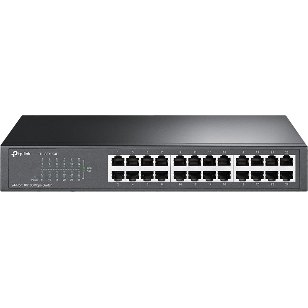 Switch TP-LINK TL-SF1024D, 24 porturi RJ45 10/100 Mbps, negru