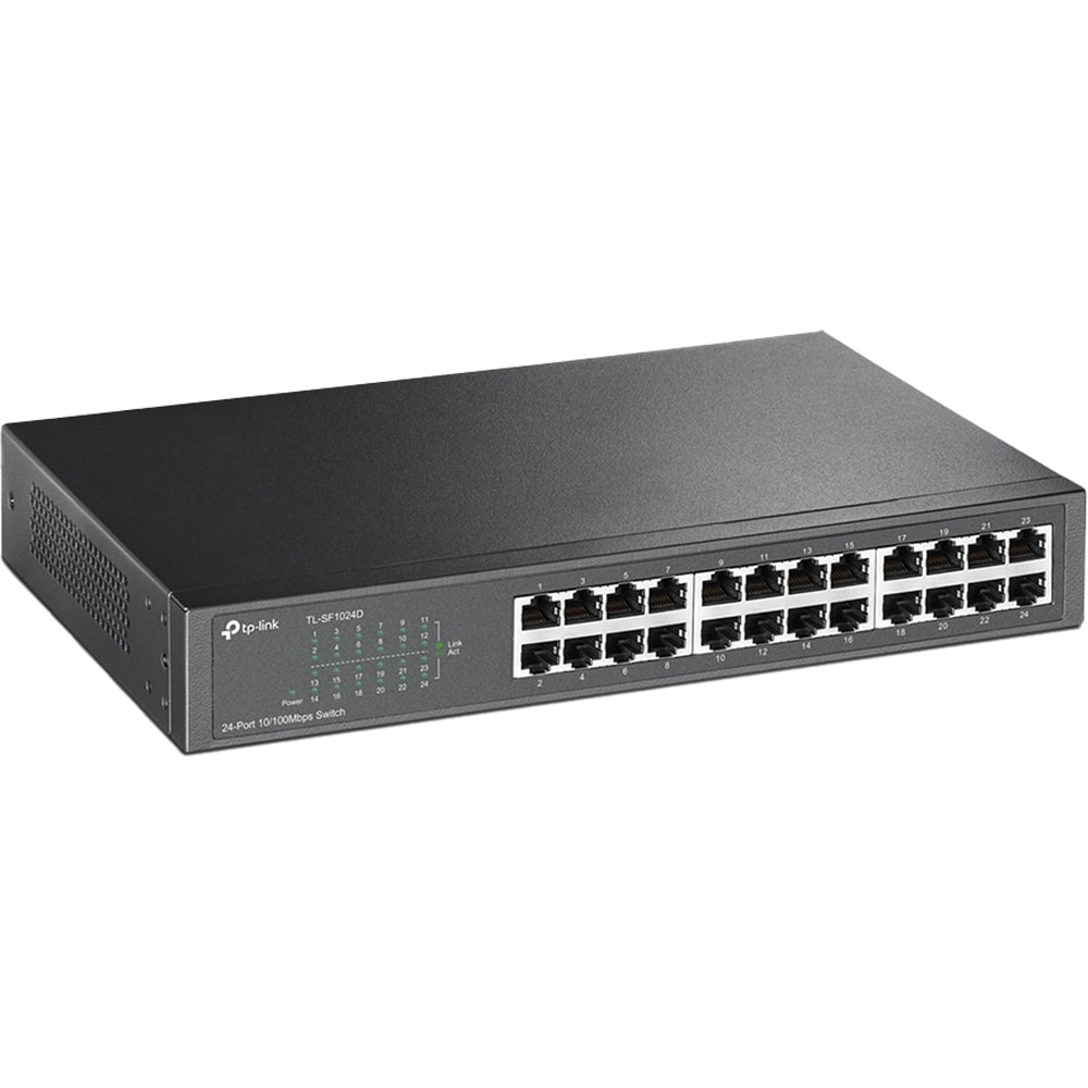 Switch TP-LINK TL-SF1024D, 24 porturi RJ45 10/100 Mbps, negru